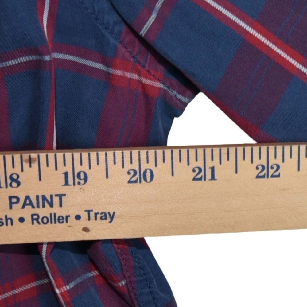 ABERCROMBIE & FITCH Men's Shirt Muscle Blue Plaid Moose Logo Cotton Large - Picture 7 of 9